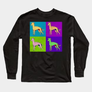 Greyhound Dog Lover Best Pop Art Style Design Dog Gift Owner Long Sleeve T-Shirt